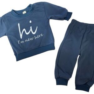 “Hi I’m New Here” Baby 2PC Casual Set